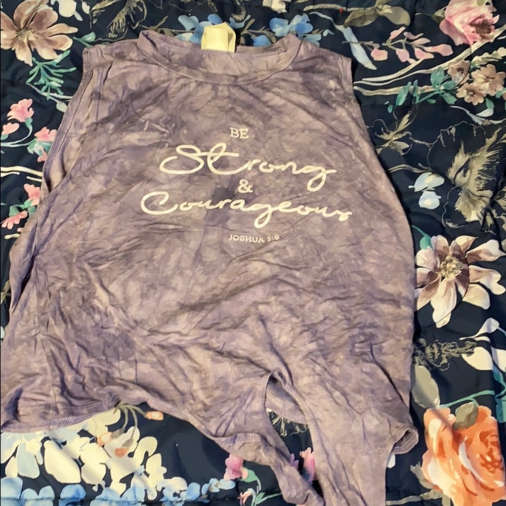 Purple Joshua 1:9 tank with crop tie